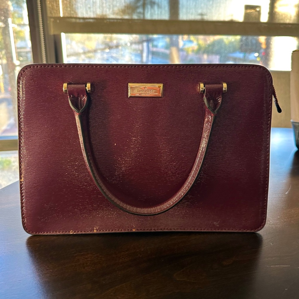 Kate Spade Purse - Maroon w/ gold zippers